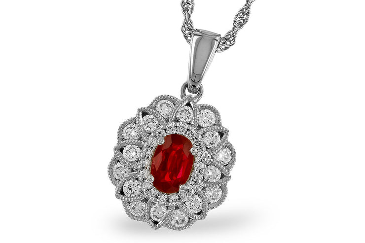 Ruby and Diamond Fashion Necklace