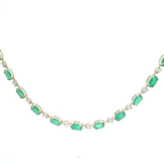 1/2 Way Emerald & Diamond Tennis Necklace