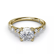 Floral Design Diamond Semi-Mount Engagement Ring