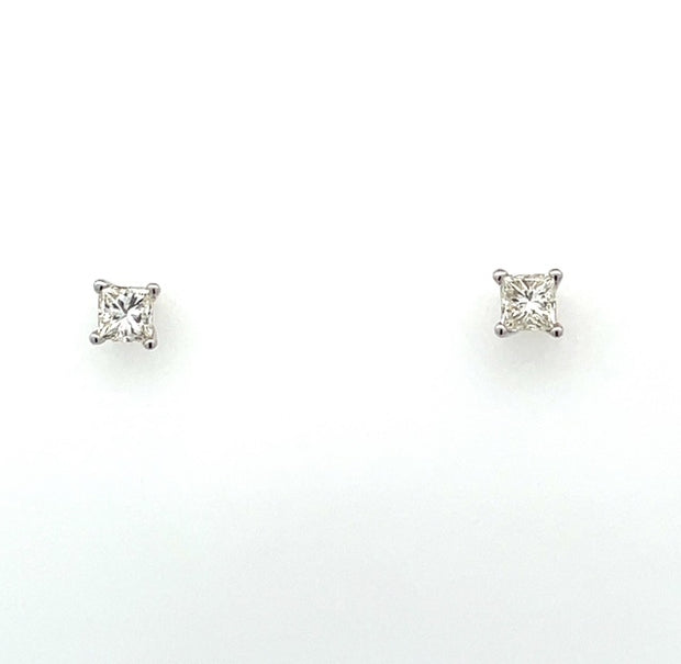 0.37tw Princess Shape Diamond Stud Earrings