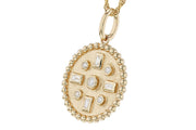 14 Karat Yellow Gold Diamond Circle Necklace