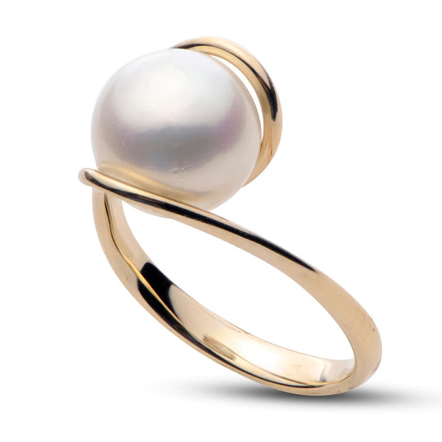 14 Karat Yellow Gold Solitaire Pearl Ring