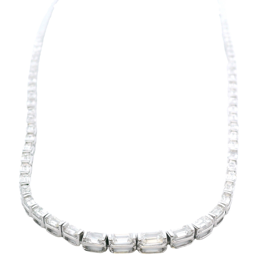 1/2 Way Diamond Tennis Necklace