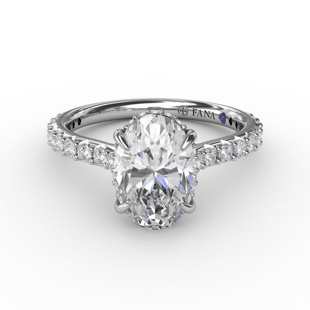 14 Karat White Gold Shared Prong Diamond Semi-Mount Ring