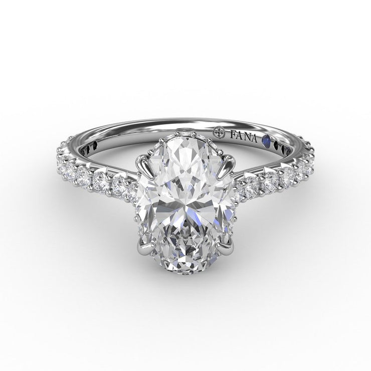 14 Karat White Gold Shared Prong Diamond Semi-Mount Ring