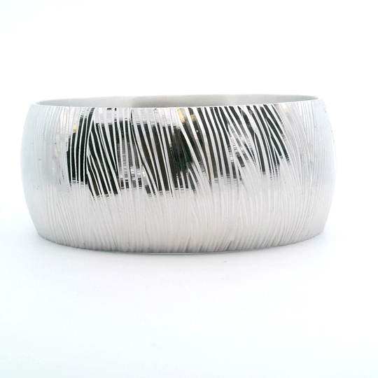 Signed JCM Sterling Silver Serpentine Wide Box Clasp Bracelet Italy