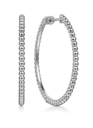 Sterling Silver Bujukan 40mm Classic Hoop Earrings