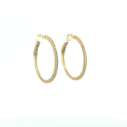 14 Karat Yellow Gold Medium Inside Out Hoop Earrings