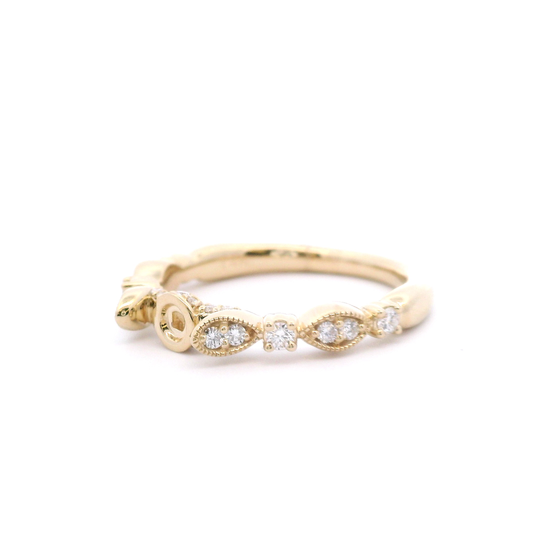 Diamond Semi-Mount Ring w/ Alternating Marquise & Round Shape
