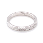 14 Karat White Gold Double Row Diamond Wedding Band