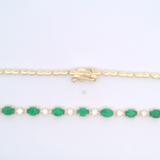 1/2 Way Emerald & Diamond Tennis Necklace