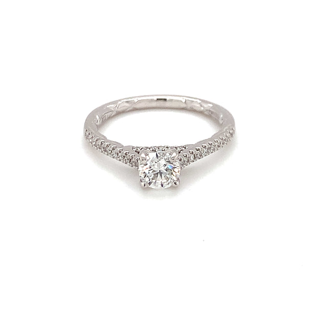 14 Karat Diamond Engagement Ring with Round Center
