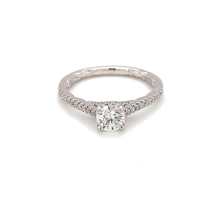 14 Karat Diamond Engagement Ring with Round Center