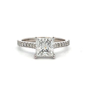 White Gold Princess Cut Engagement Ring
