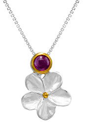 Sterling silver & 22K Vermeil Flower Pendant