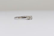 White Gold Round Three Stone Engagement Ring