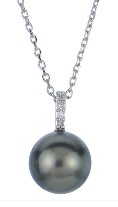 Tahitian Pearl Necklace w/ Diamond Bail