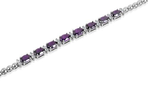 Sterling Silver Amethyst Bracelet