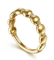 14K Yellow Gold Round Station Stackable Ring