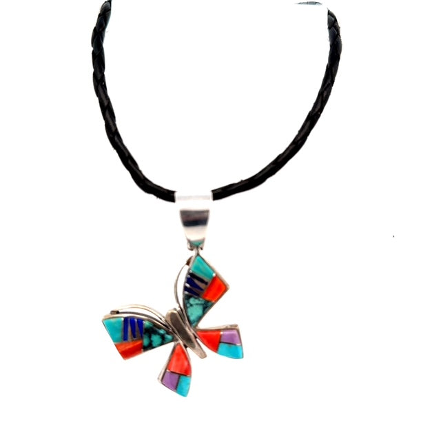 Estate Mosaic Butterfly Pendant