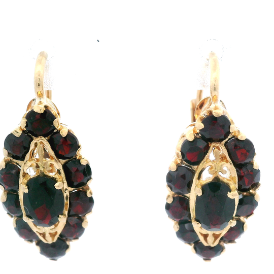 Garnet Leverback Earrings