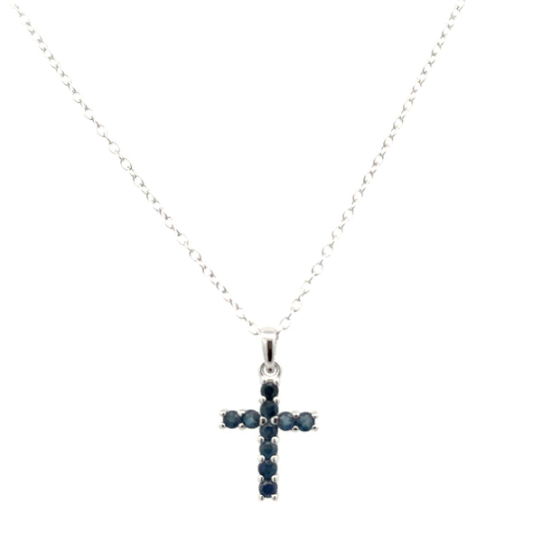 Sapphire Cross Necklace