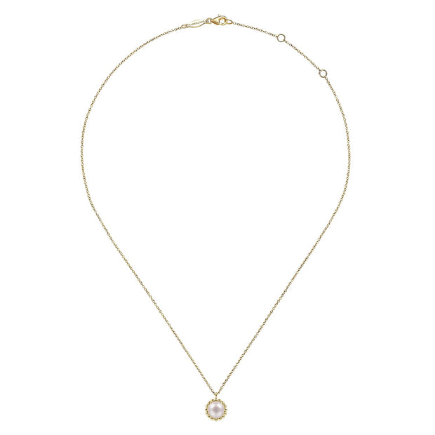 14K Yellow Gold Bujukan Pearl Pendant Necklace