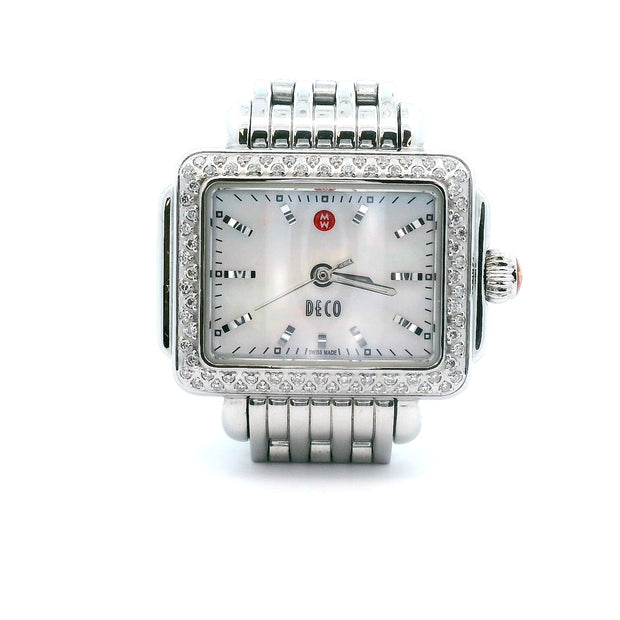 Stainless Steel Michele Diamond Watch