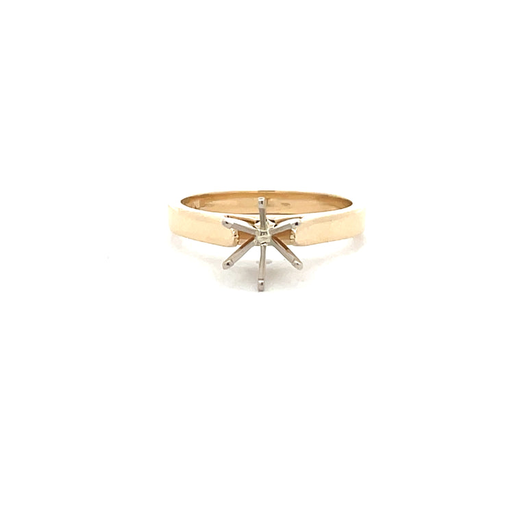 14 Karat Two Tone Semi Mount Ring