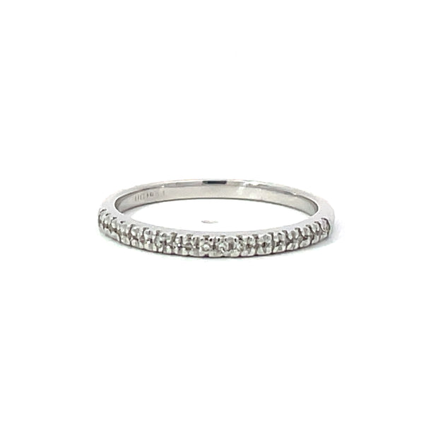 14K White Gold Rhodium Plated Diamond Wedding Band