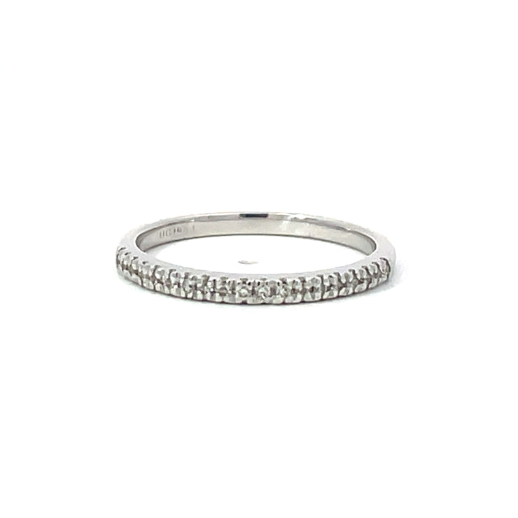 14K White Gold Rhodium Plated Diamond Wedding Band