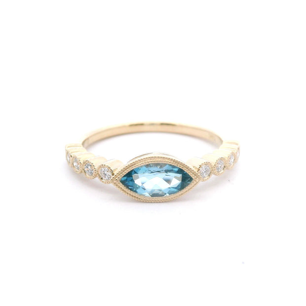 Yellow Gold Aquamarine Ring
