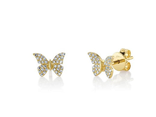 14 Karat Yellow Gold Butterfly Earrings