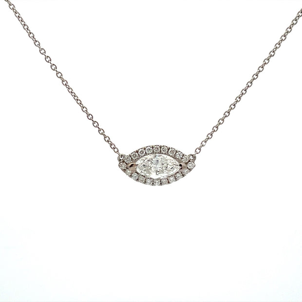 14 Karat White Diamond Pendant/Necklace | 0.73 carats total weight
