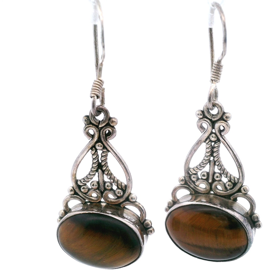 Estate Tiger's Eye Earrings