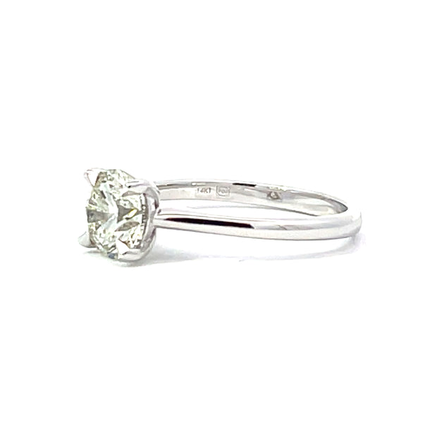 14 KT White Gold Rhodium Plated Solitaire Engagement Ring