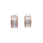 14 KT Rose & White Gold Hoop Earrings