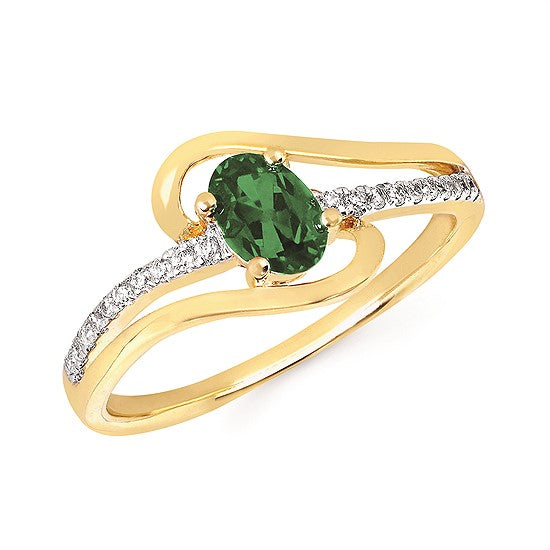 Emerald & Diamond Fashion Ring