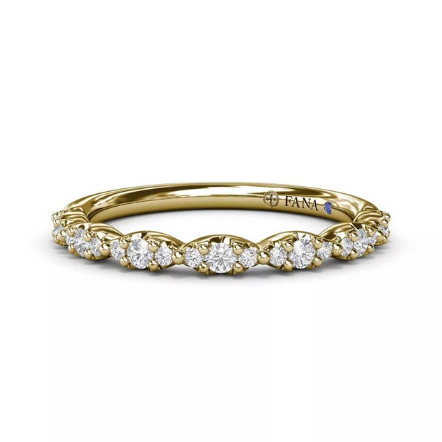 14 Karat Yellow Gold Diamond Wedding Band