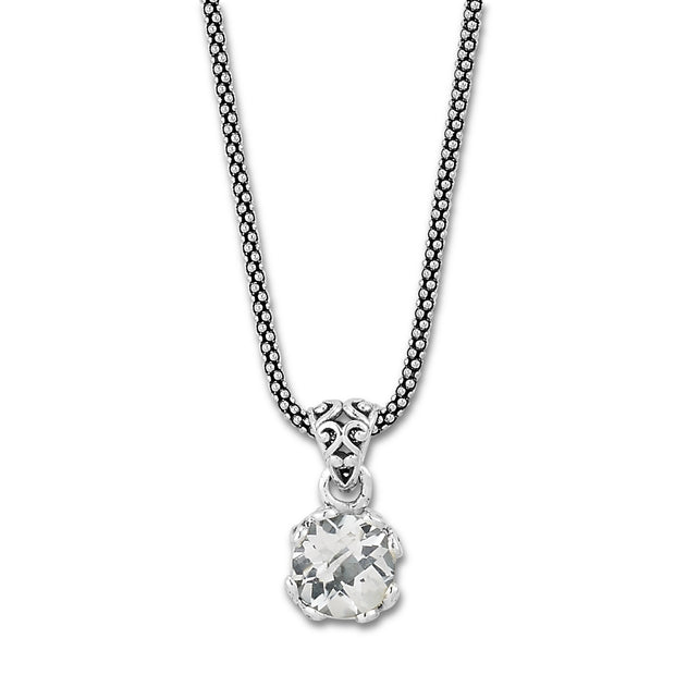 Sterling Silver White Topaz Necklace