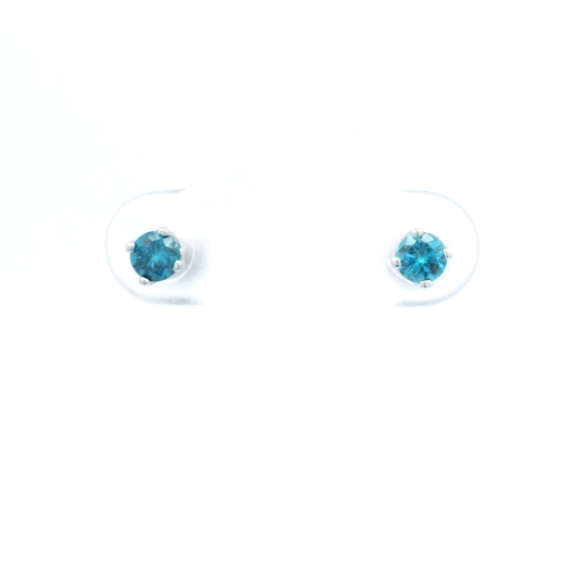 Estate Blue Diamond Stud Earrings