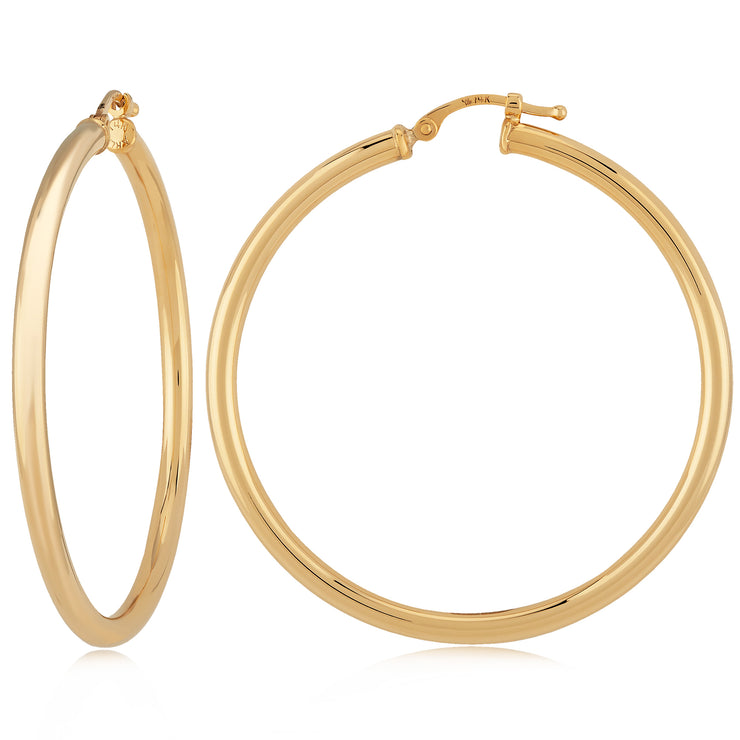 14 Karat Yellow Hoop Earrings