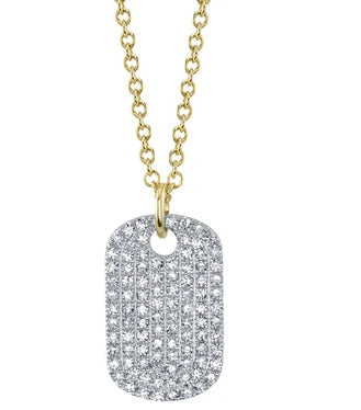 Diamond Dog Tag Necklace