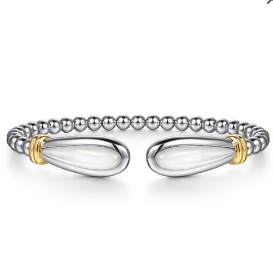 14K Yellow Gold And 925 Sterling Silver Bujukan Bangle