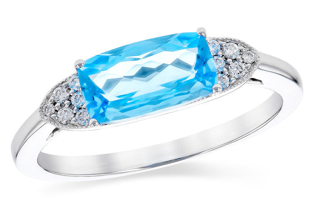 14 Karat Blue Topaz Fashion Ring