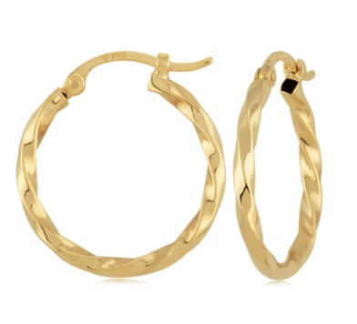 Gold Twisted Hoop Earrings
