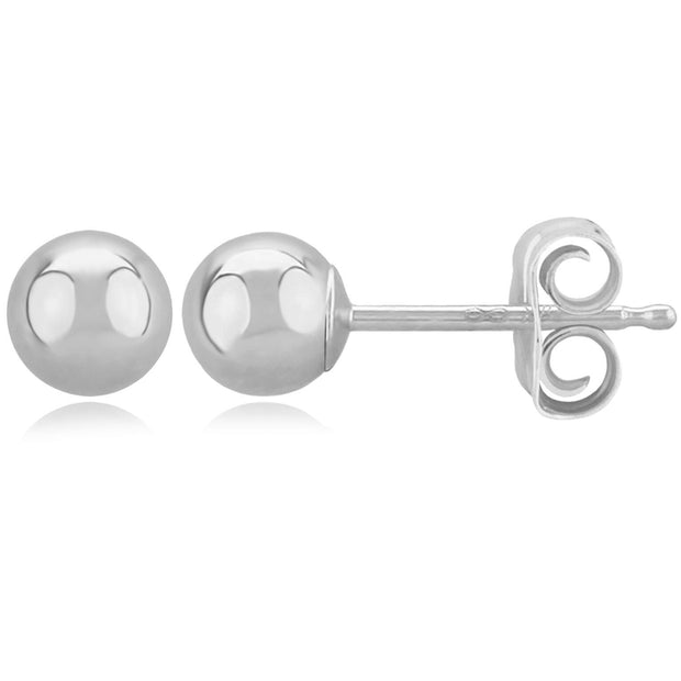 Lady's White 14 Karat 5mm Ball Stud Earrings