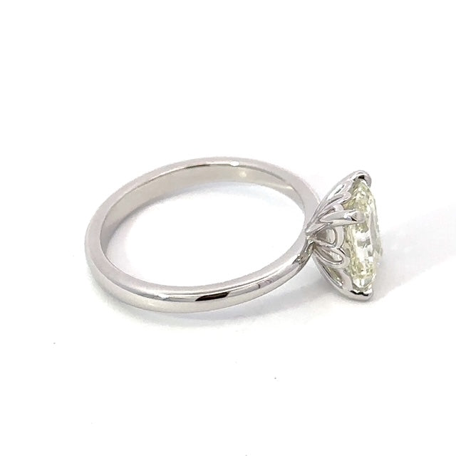 White Gold Solitaire Emerald Cut Engagement Ring