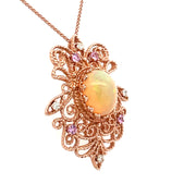 14 Karat Rose Gold Filigree Necklace
