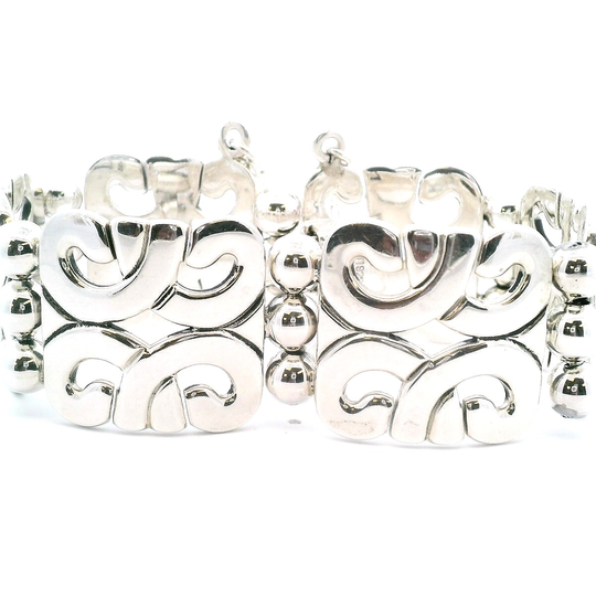 Estate ATI Signed Modernist Artisan Hinged Bracelet